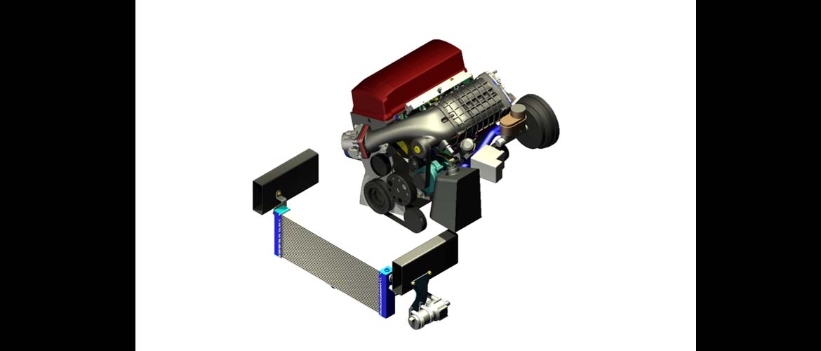 CAD Solid Model Rendering of Honda S2000 TVS Supercharger Kit